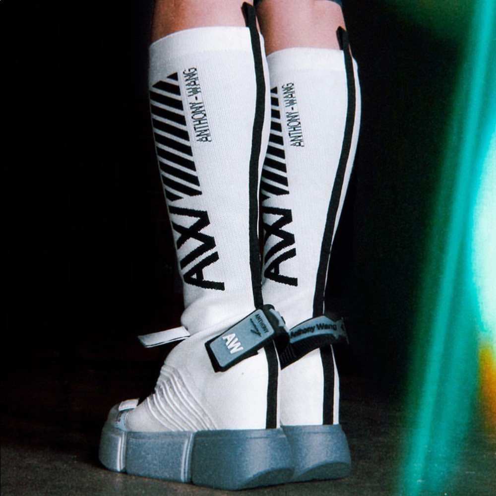 Anthony Wang white sock sneaker wedge - Picture 5 of 8